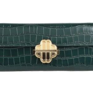 MAJE Croc Leather Green Evening Bag